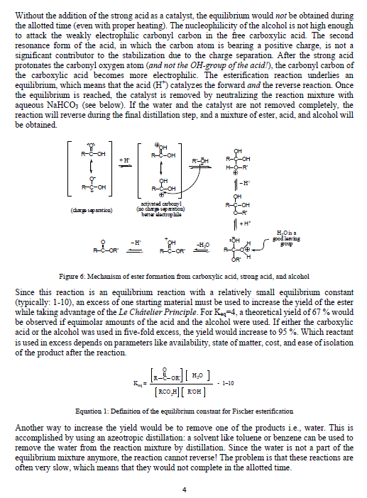 Solved Experiment 8: Fischer Esterification - Synthesis of | Chegg.com