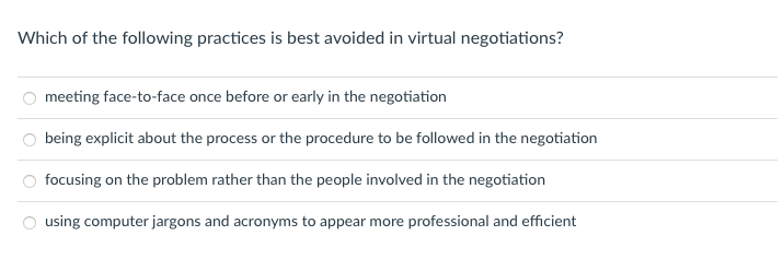 Solved Which of the following practices is best avoided in | Chegg.com