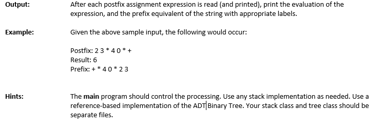 Solved JAVA convert postfix into prefix by using reference | Chegg.com