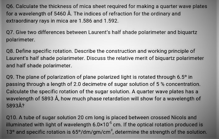 Q6 Calculate The Thickness Of Mica Sheet Required Chegg Com