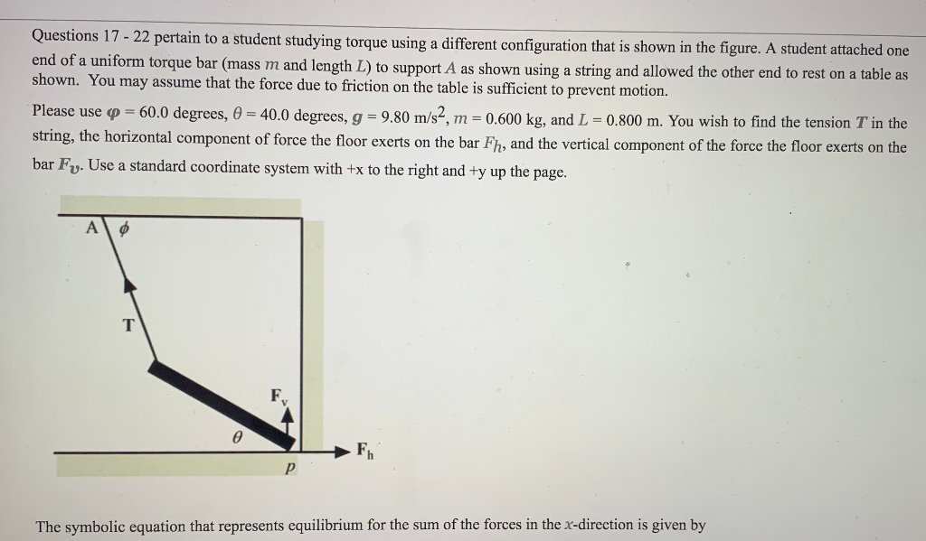 Solved Questions 17 - 22 pertain to a student studying | Chegg.com