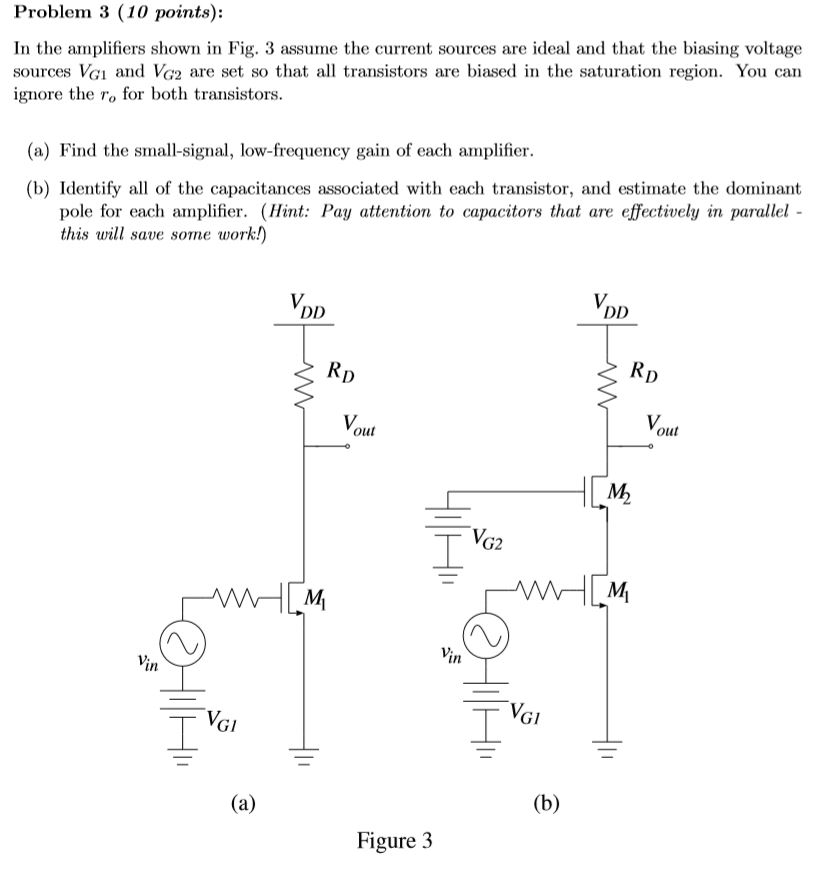 Solved Problem 3 (10 Points) In The Amplifiers Shown In Fig. | Chegg.com