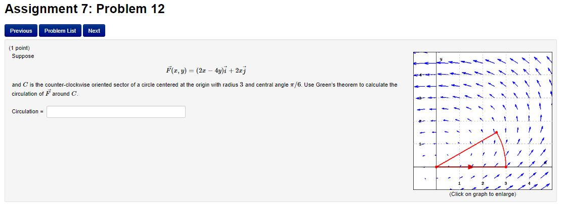 Solved Assignment 7: Problem 12 Previous Problem List Next | Chegg.com