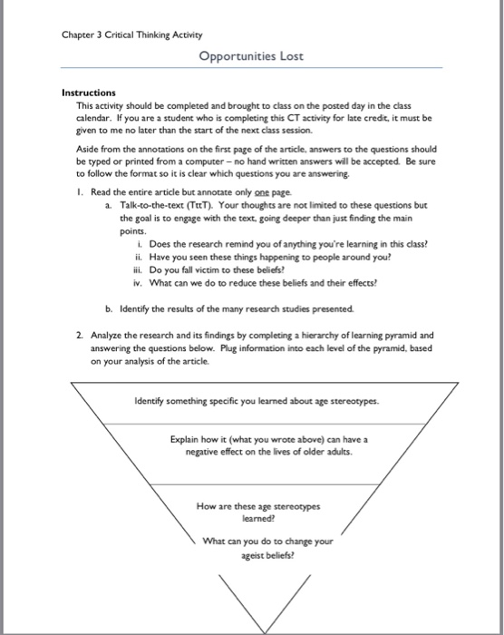 chapter 3 critical thinking answers