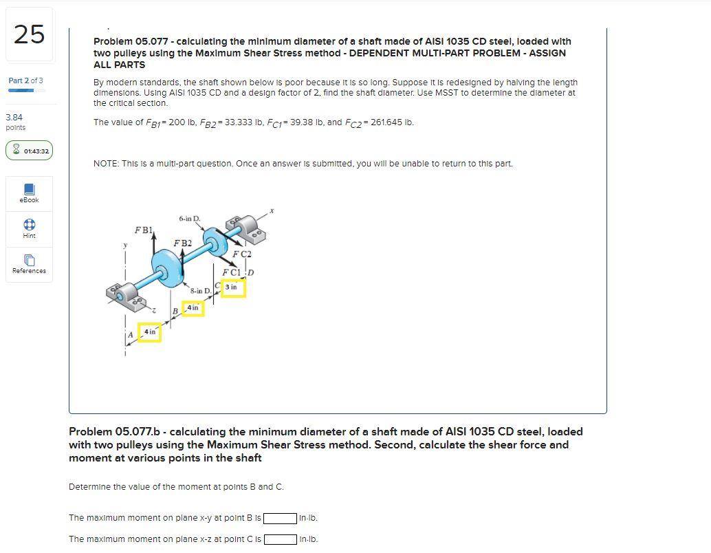Solved 25 Problem 05 077 Calculating The Minimum Diameter Chegg