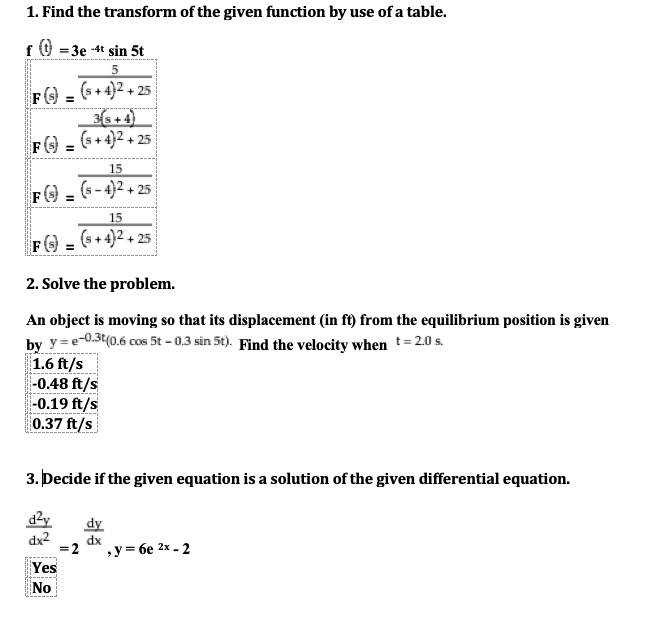 Solved 1. Find the transform of the given function by use of | Chegg.com