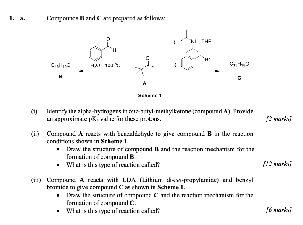 Solved 1. A. Compounds B And C Are Prepared As Follows: I) - | Chegg.com