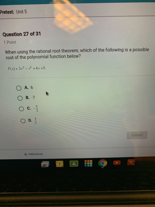 Solved Pretest Unit Question Of Point When Using Chegg Com