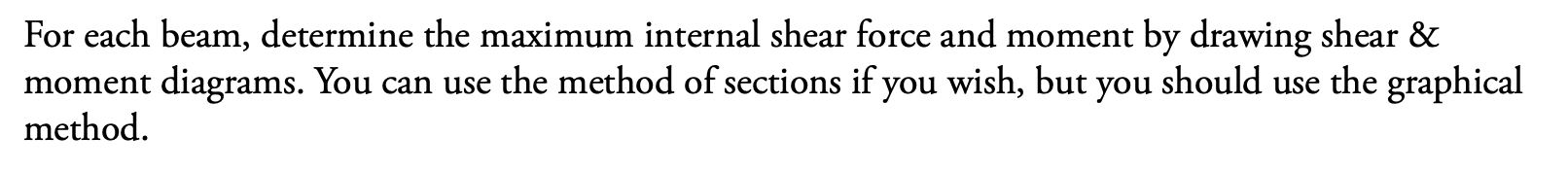 Solved For each beam, determine the maximum internal shear | Chegg.com
