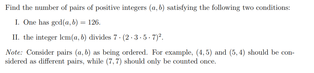 Solved Find the number of pairs of positive integers (a,b) | Chegg.com