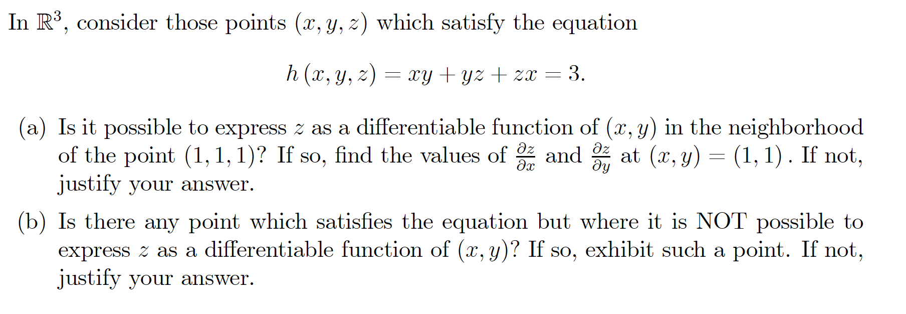 Solved In R3 Consider Those Points X Y Z Which Satisfy Chegg Com