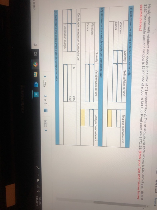 Solved iel Save & Exit Submit Handy Home sells windows and