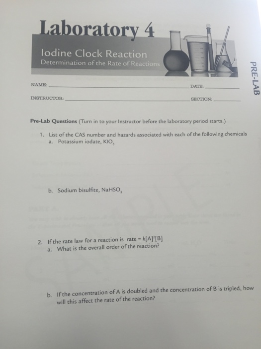 Solved Laboratory 4 Iodine Clock Reaction Determination Of | Chegg.com