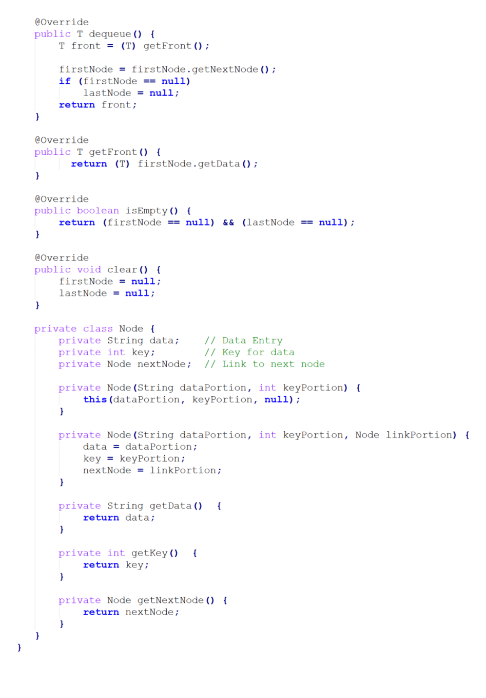 Solved In Java- We can use a linked list to implement a | Chegg.com