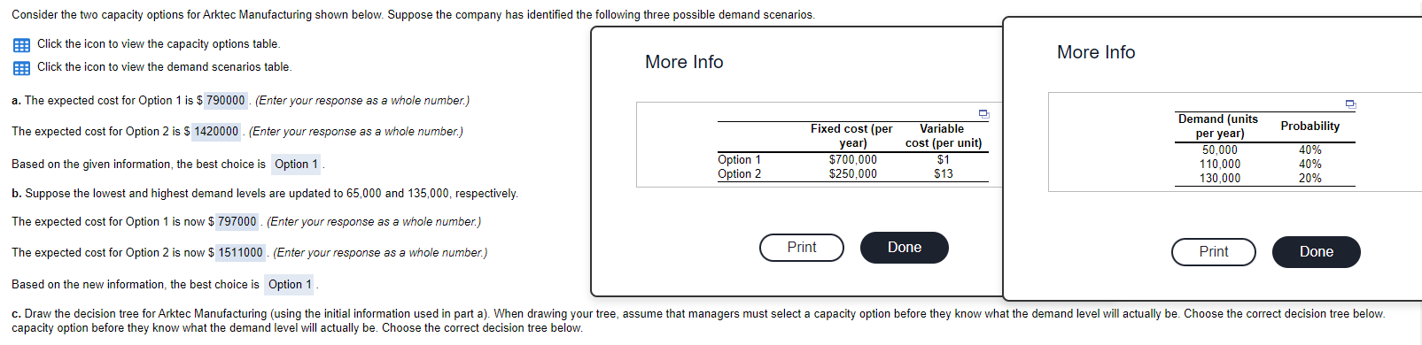 Solved Click the icon to view the capacity options table. | Chegg.com