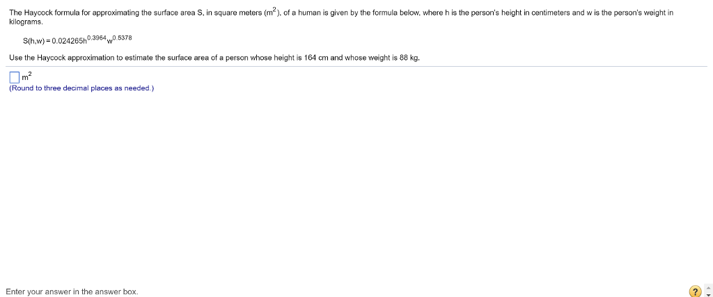 solved-the-haycock-formula-for-approximating-the-surface-chegg