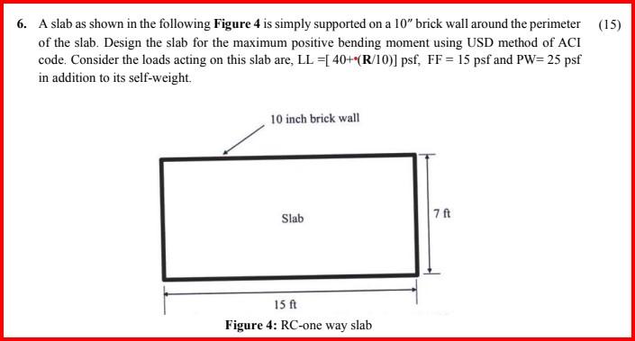 Solved 6. A slab as shown in the following Figure 4 is | Chegg.com