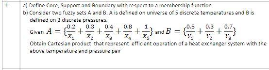 Solved 1 a) Define Core, Support and Boundary with respect | Chegg.com