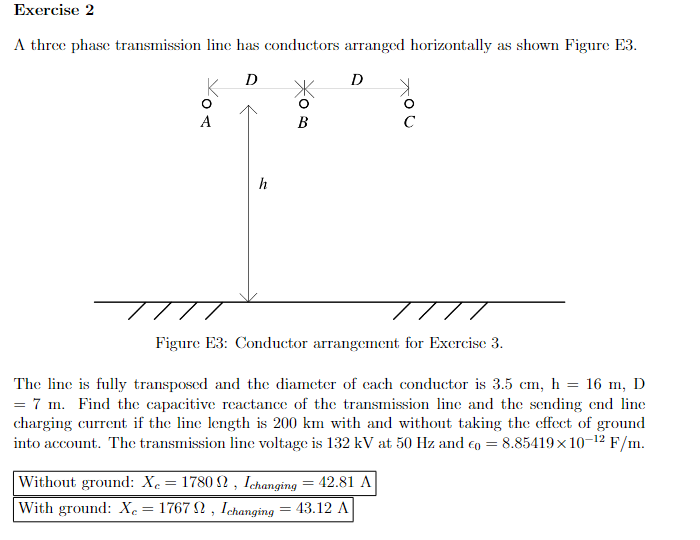 Solved A Three Phase Transmission Line Has Conductors | Chegg.com