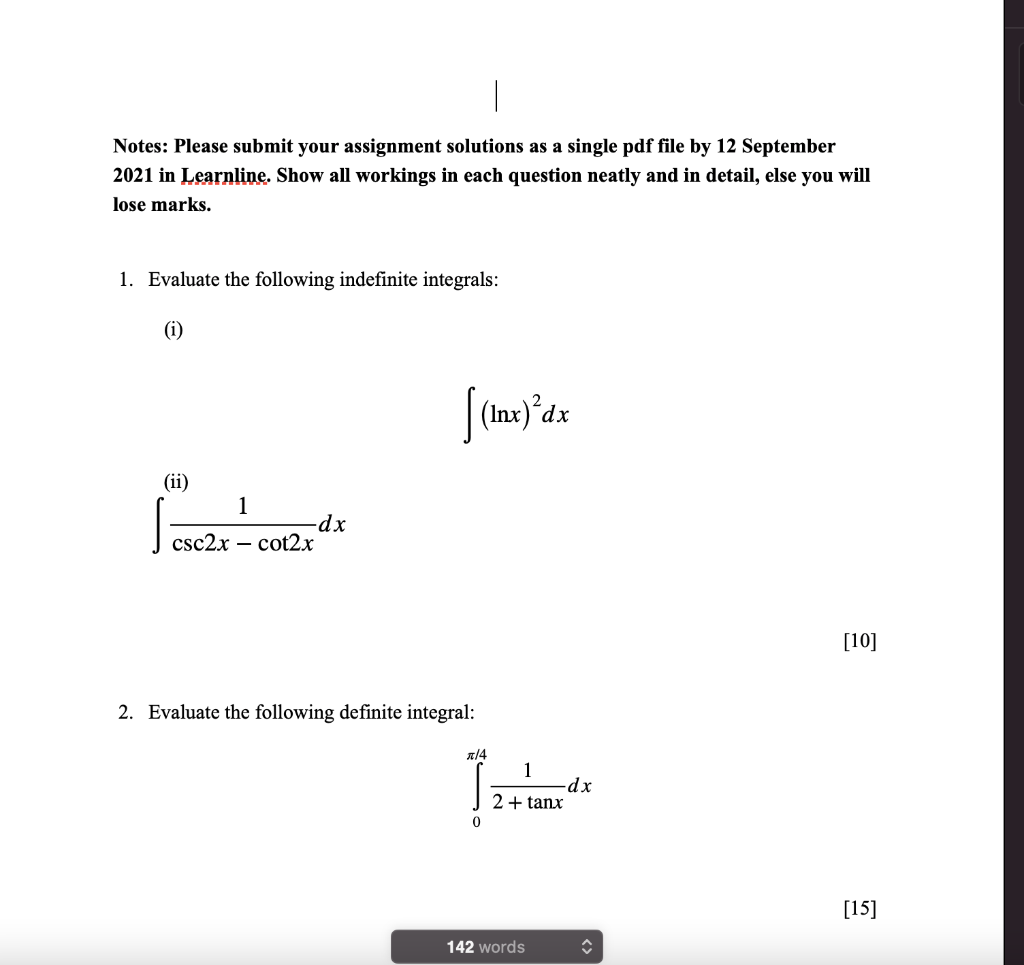 Solved Notes: Please submit your assignment solutions as a | Chegg.com