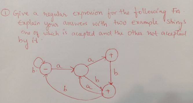 Solved FA ☺ Give A Regular Expression For The Following | Chegg.com