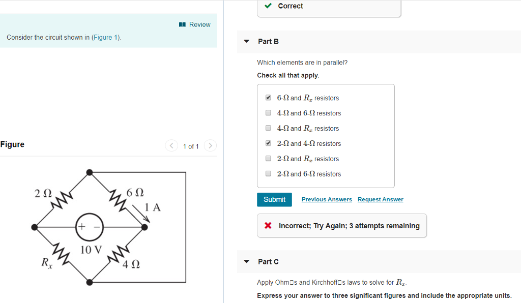 Solved Correct Review Consider the circuit shown in (Figure | Chegg.com