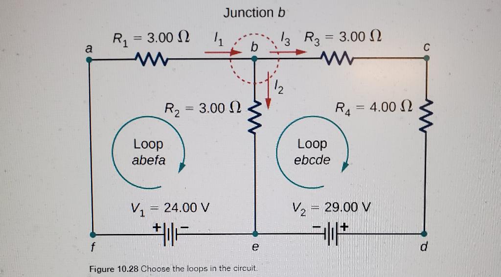 Solved Junction b R1 3.00 12 11 13 R3 = 3.002 a b с R₂ 3.00 | Chegg.com