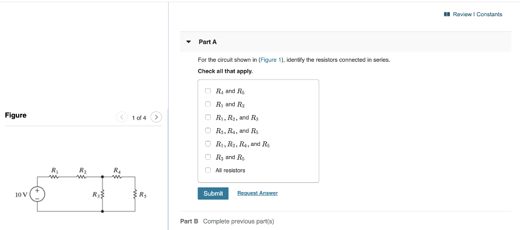Solved I Review I Constants Part A For the circuit shown | Chegg.com
