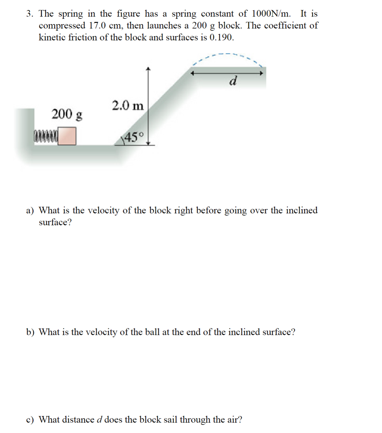 Solved 3. The spring in the figure has a spring constant of | Chegg.com