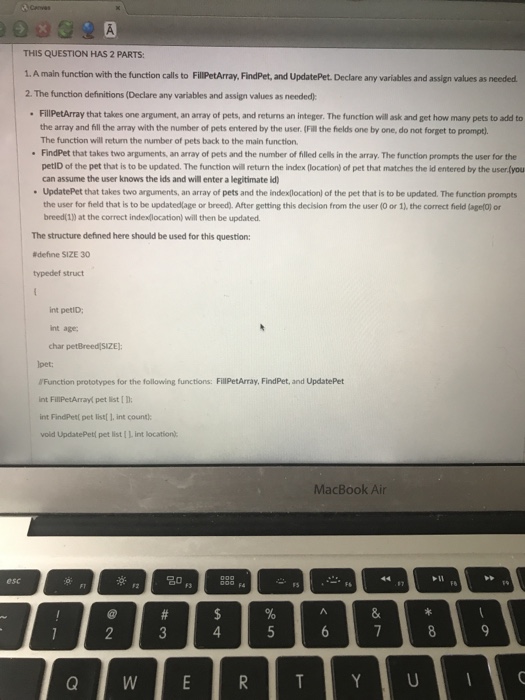 Solved THIS QUESTION HAS 2 PARTS: 1. A main function with | Chegg.com