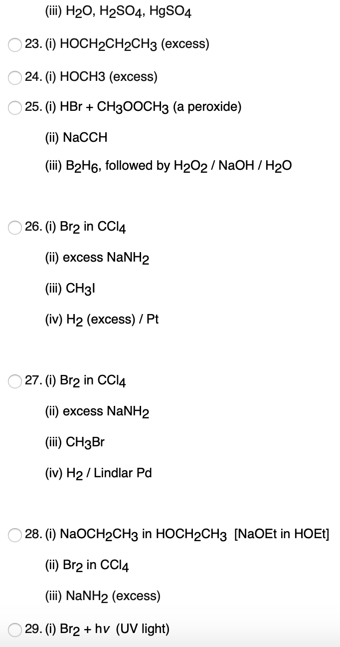 Solved Choose the sequence of reagents which would best | Chegg.com