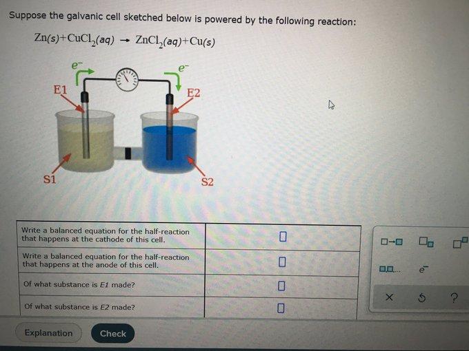 Solved Suppose the galvanic cell sketched below is powered | Chegg.com
