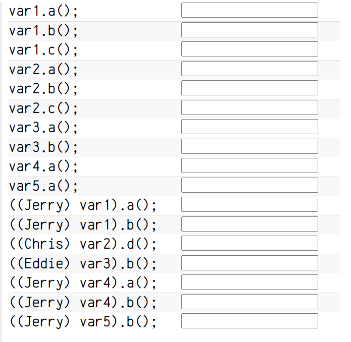 Solved Java Consider The Following Classes; Assume That Each | Chegg.com