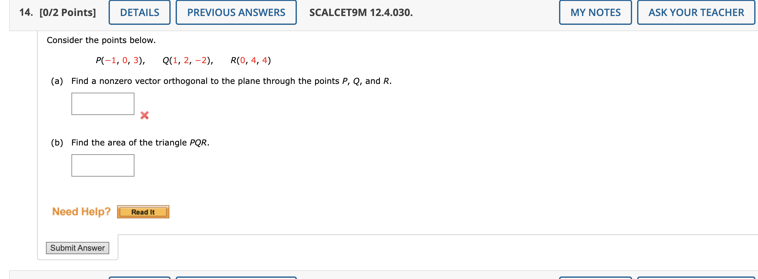 Solved 14 [0 2 Points] Details Previous Answers Scalcet9m