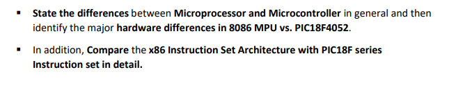 Solved · State the differences between Microprocessor and | Chegg.com