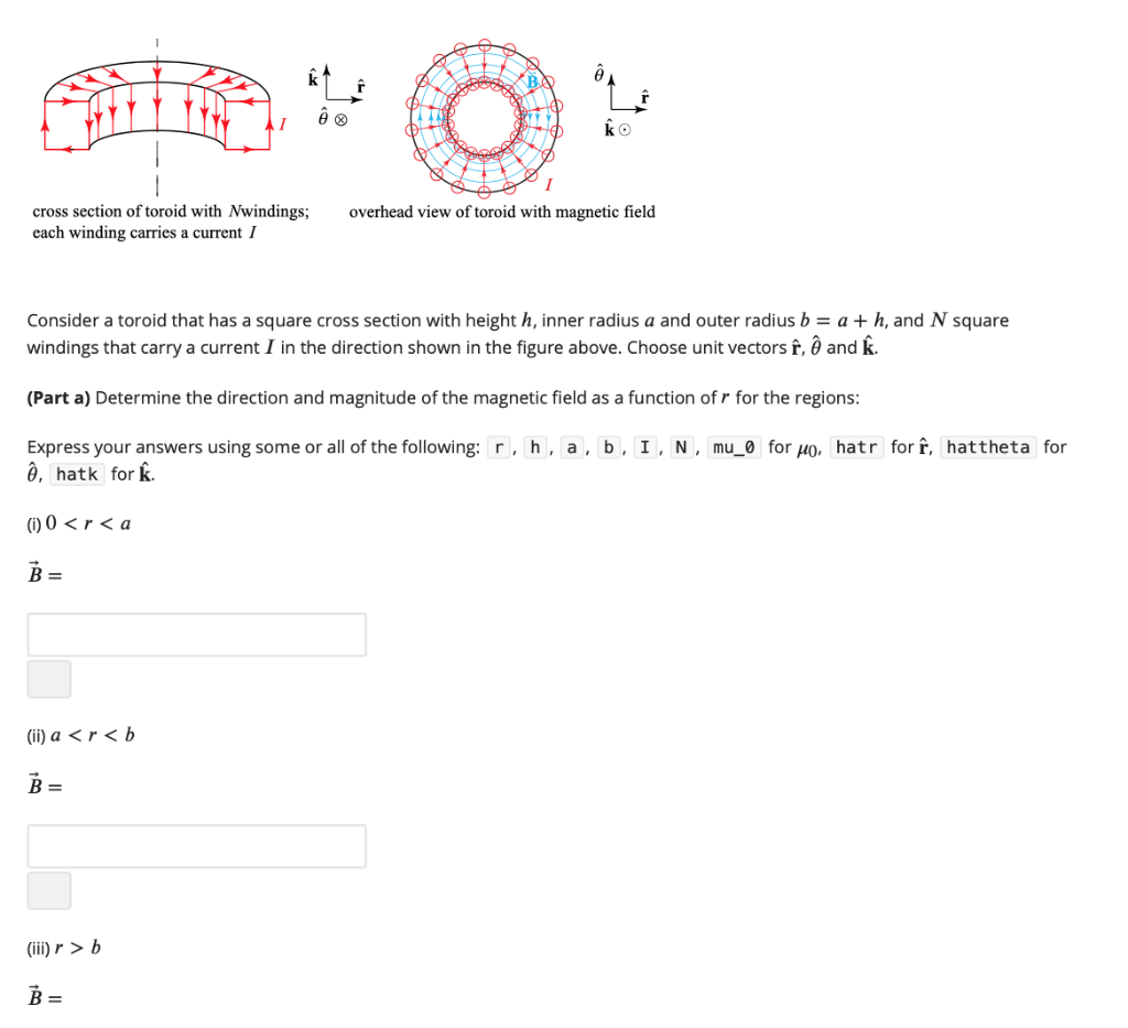 E Ko Overhead View Of Toroid With Magnetic Field C Chegg Com