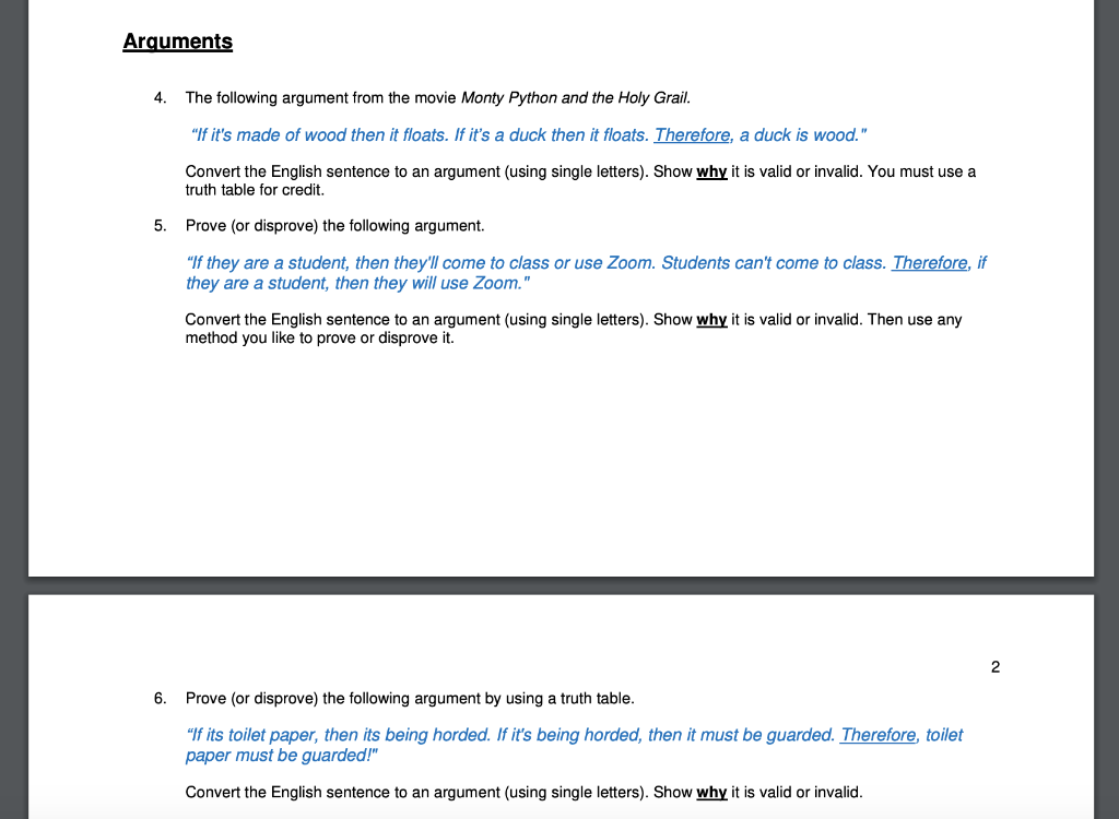 Solved Arguments 4 The Following Argument From The Movie Chegg Com