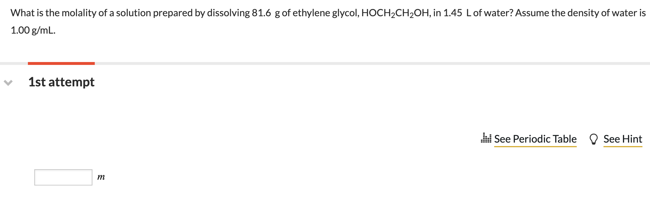 Solved What Is The Molality Of A Solution Prepared By Dis