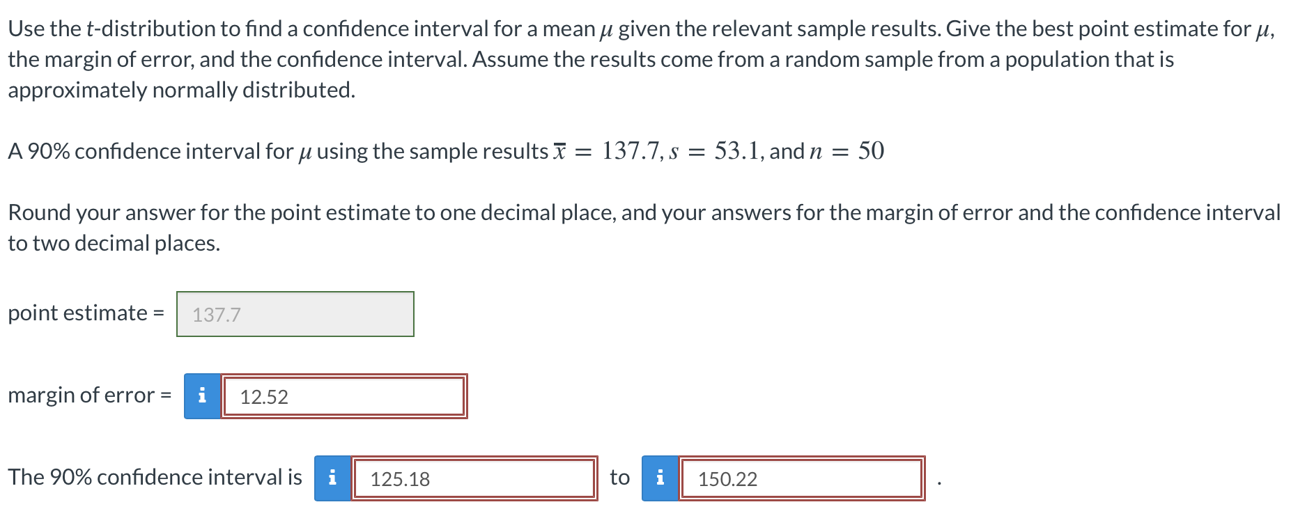 Solved Use the t-distribution to find a confidence interval | Chegg.com