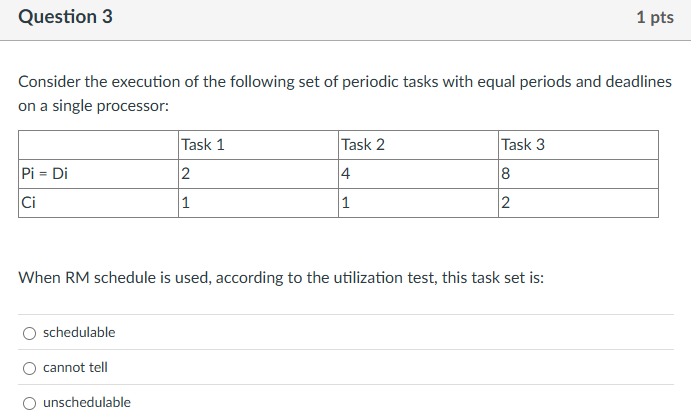 Solved Question 3Consider the execution of the following set | Chegg.com