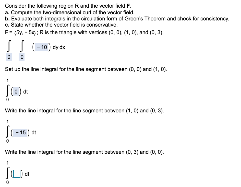Solved Consider The Following Region R And The Vector Field Chegg Com