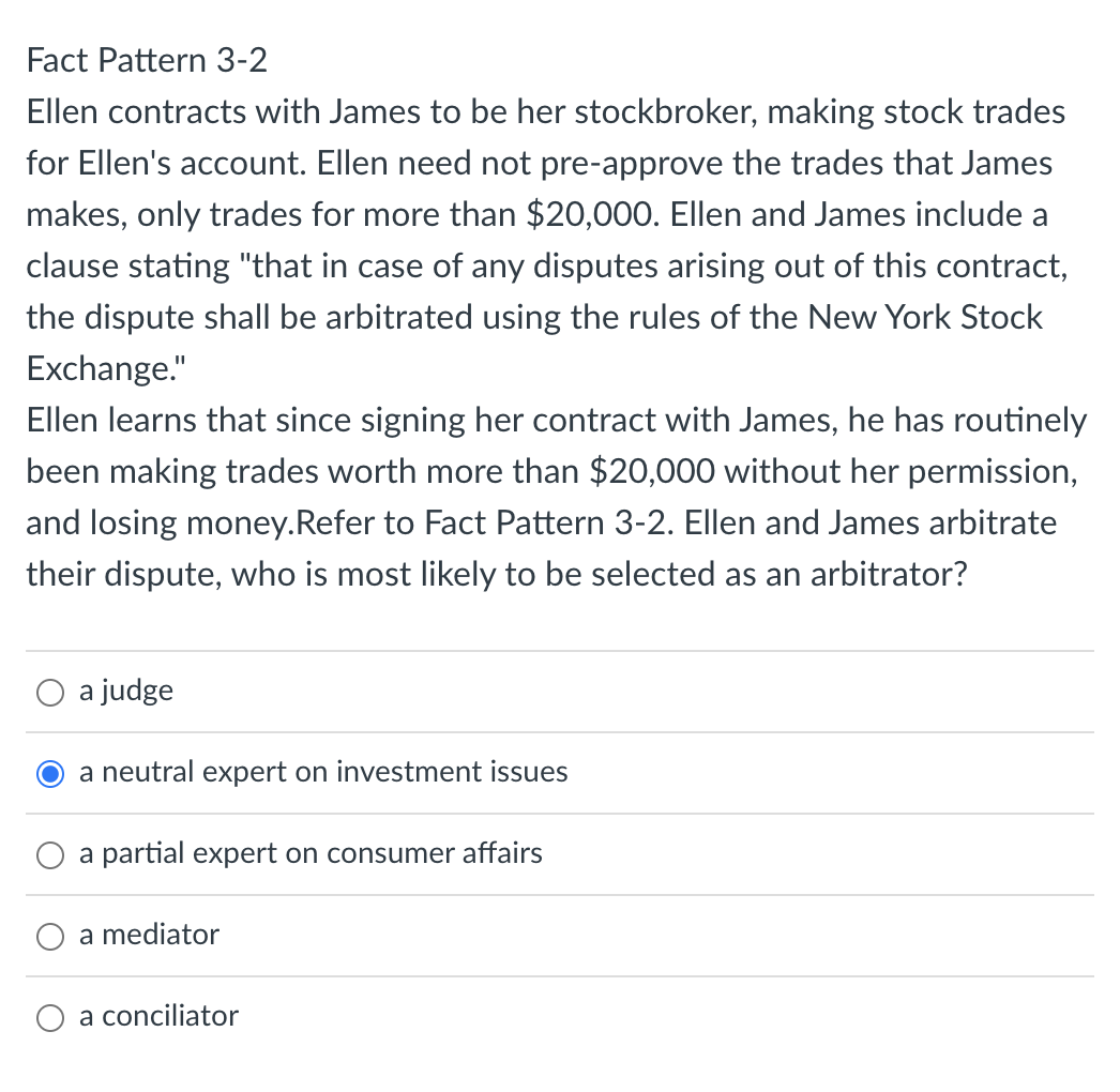 Solved Fact Pattern 3-2 Ellen contracts with James to be her | Chegg.com