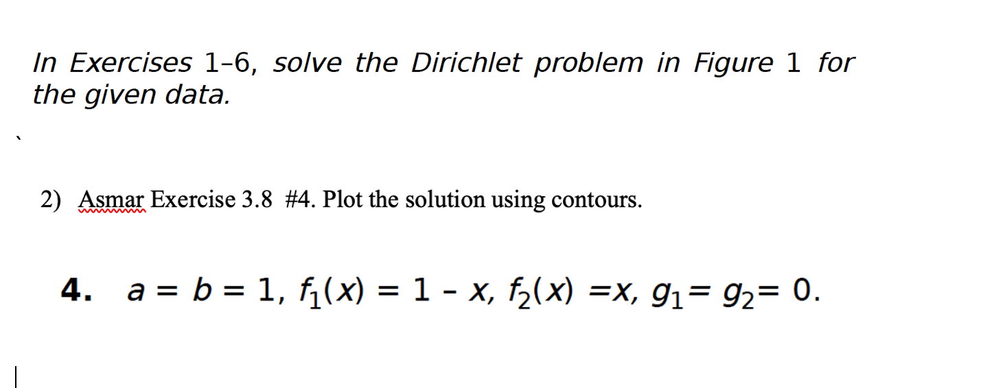In Exercises 16, solve the Dirichlet problem in