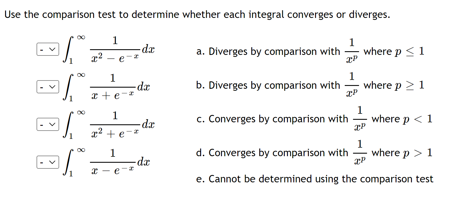 Solved Use the comparison test to determine whether each | Chegg.com
