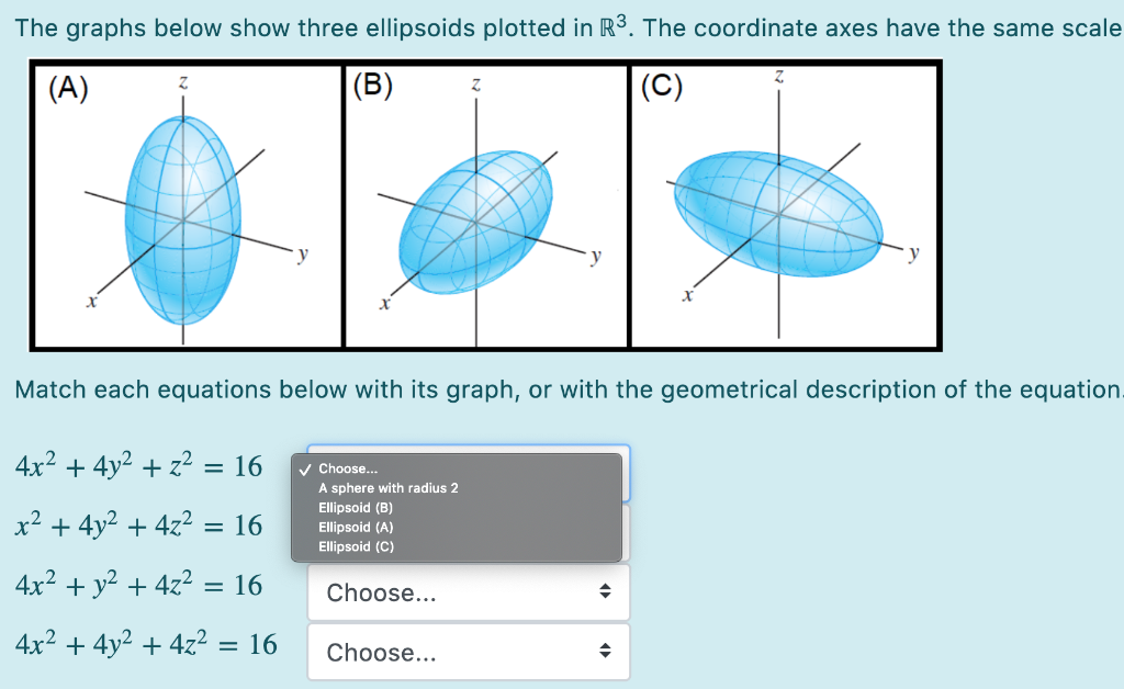 Solved The Graphs Below Show Three Ellipsoids Plotted In R3. | Chegg.com