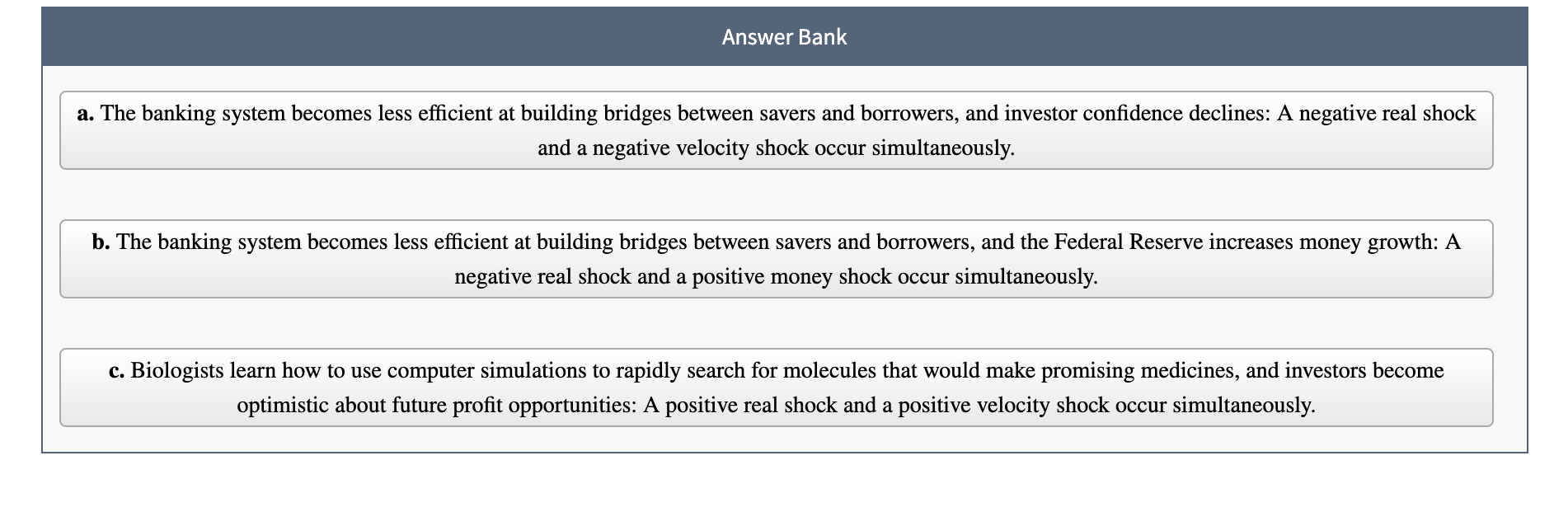 Solved We saw that real shocks and AD shocks often | Chegg.com