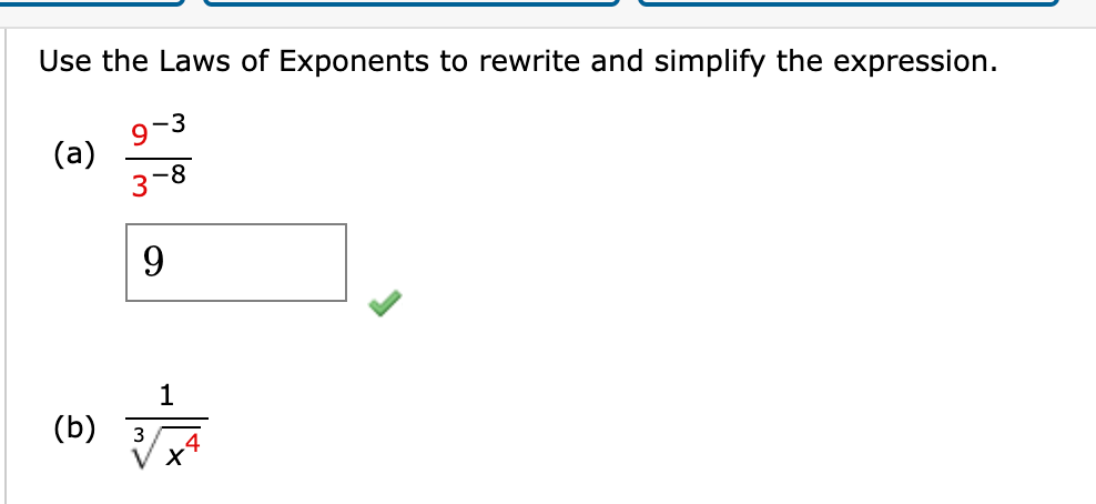 Solved Use The Laws Of Exponents To Rewrite And Simplify The 6222