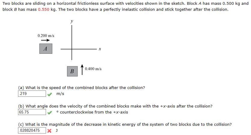 Solved Two Blocks Are Sliding On A Horizontal Frictionless 3705