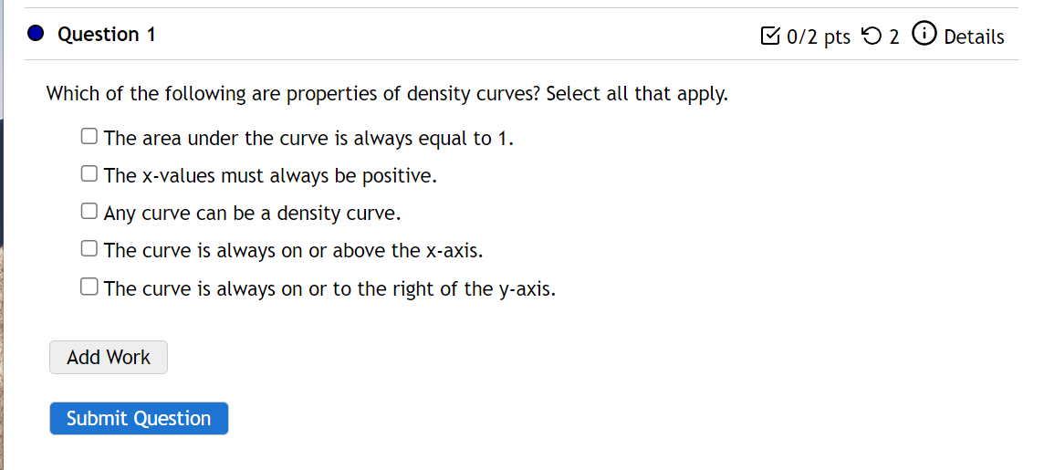 Solved Which of the following are properties of density | Chegg.com