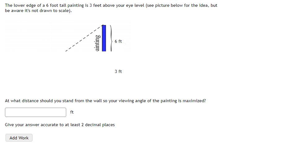 solved-the-lower-edge-of-a-6-foot-tall-painting-is-3-feet-chegg